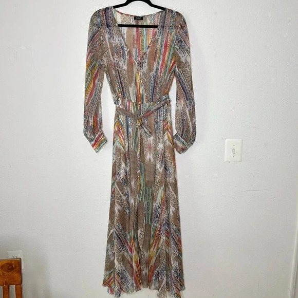 Spy Zone Maxi Vintage semi sheer animal print Dress Size Large - Picture 2 of 8